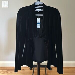 NWT Calvin Klein XL drape front velour jacket